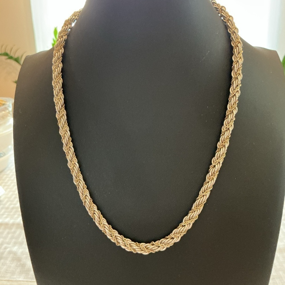 Monet Vintage Twisted Two Tone Rope Necklace